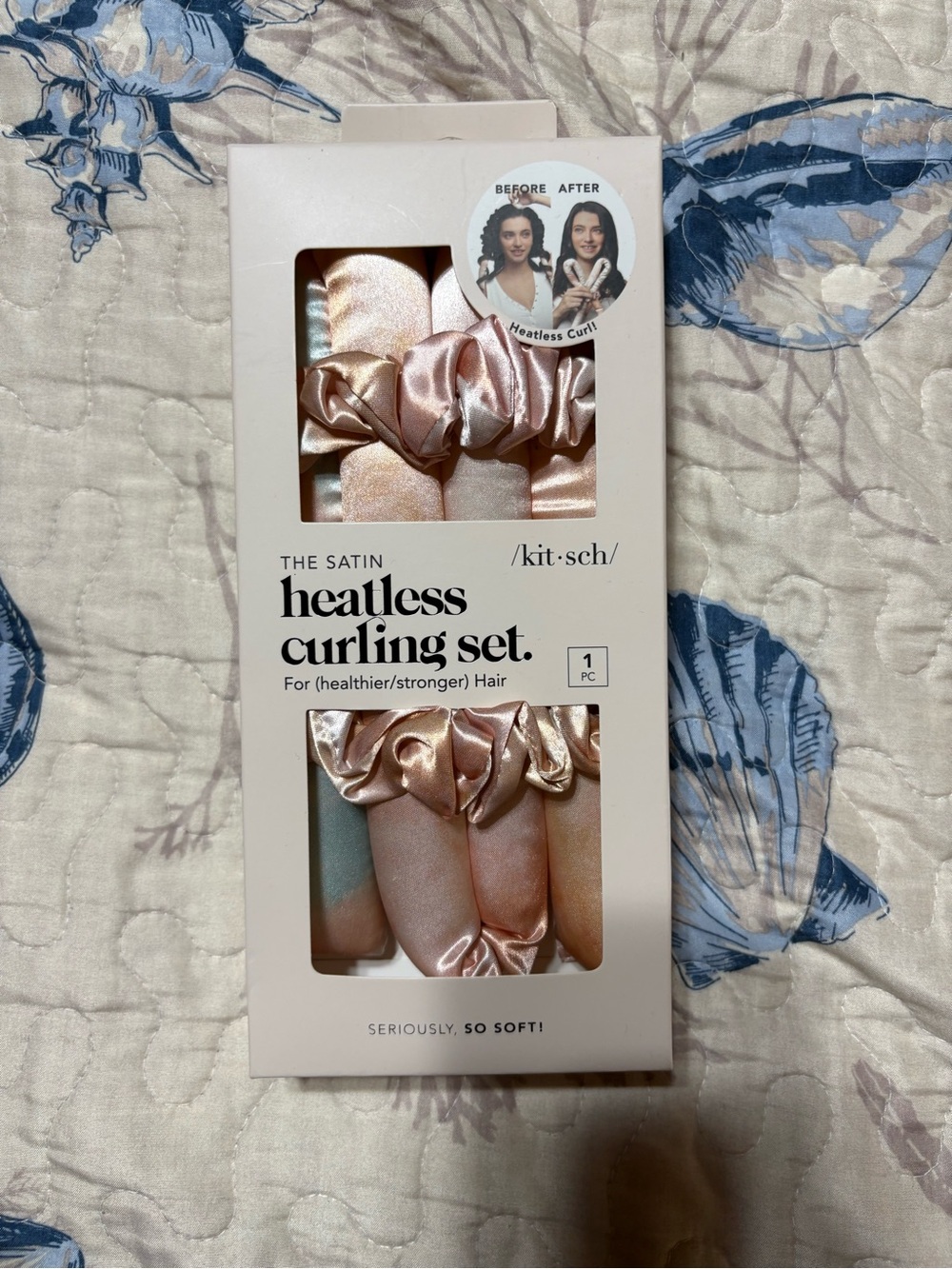 Kitsch Satin Heatless Curling Set - Blush Pink, Champagne, Ivory